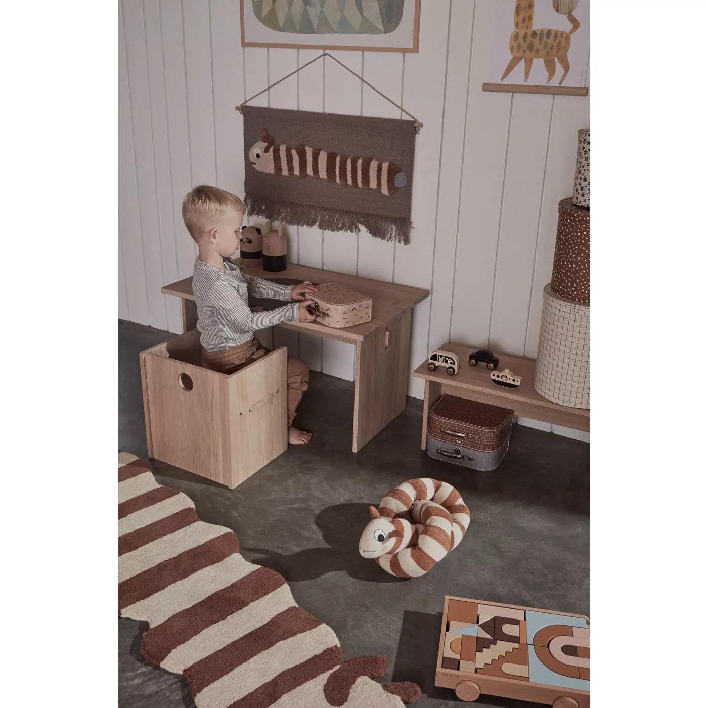 OyOy Kinderkoffer-Set Regenbogen & Grid