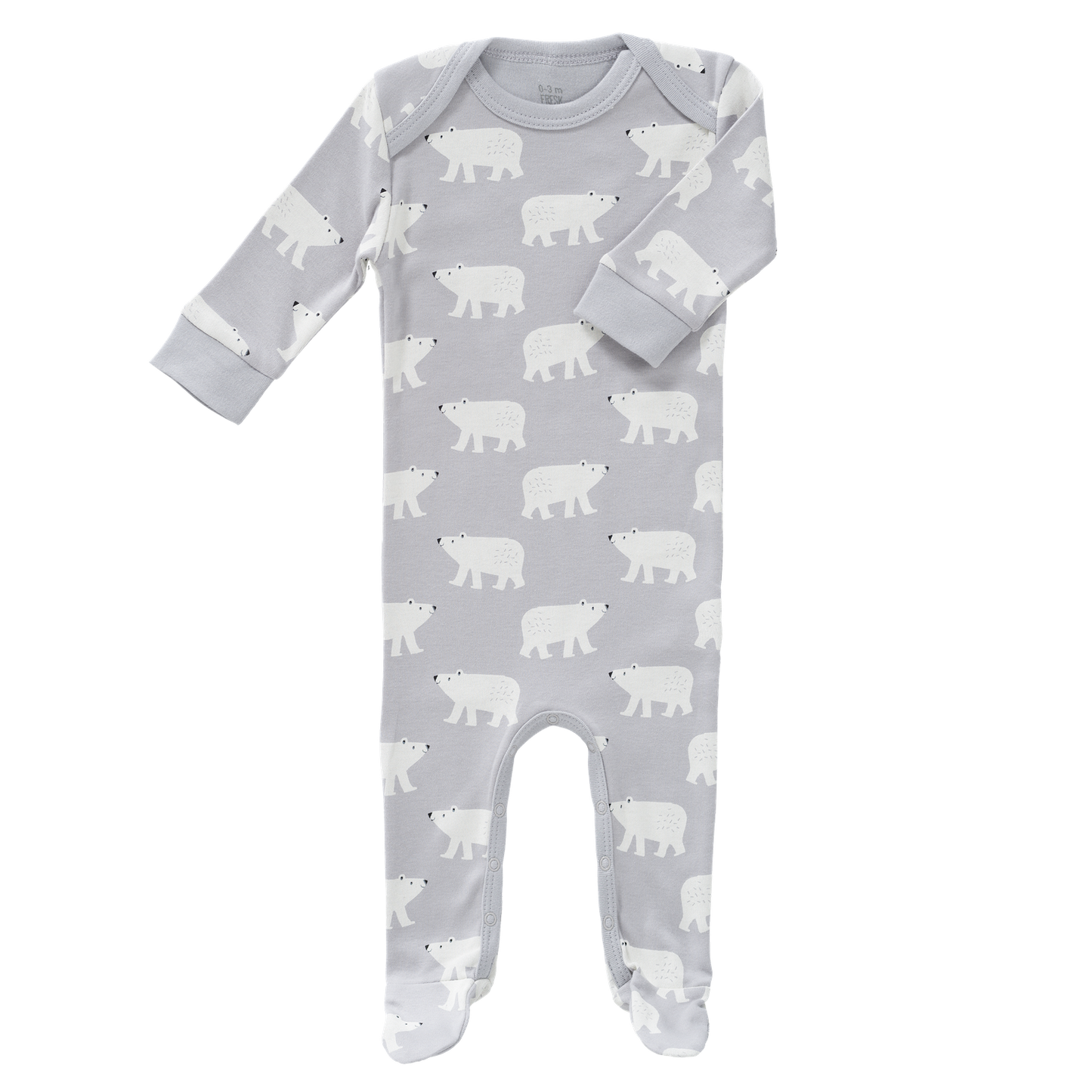 Fresk Pyjama Strampler mit Fuß hellblau mit Eisbären