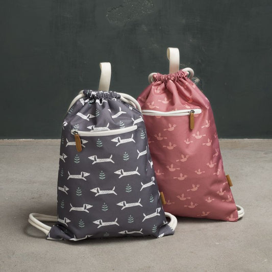 Fresk Schwimmbeutel Turnbeutel Vögel lila