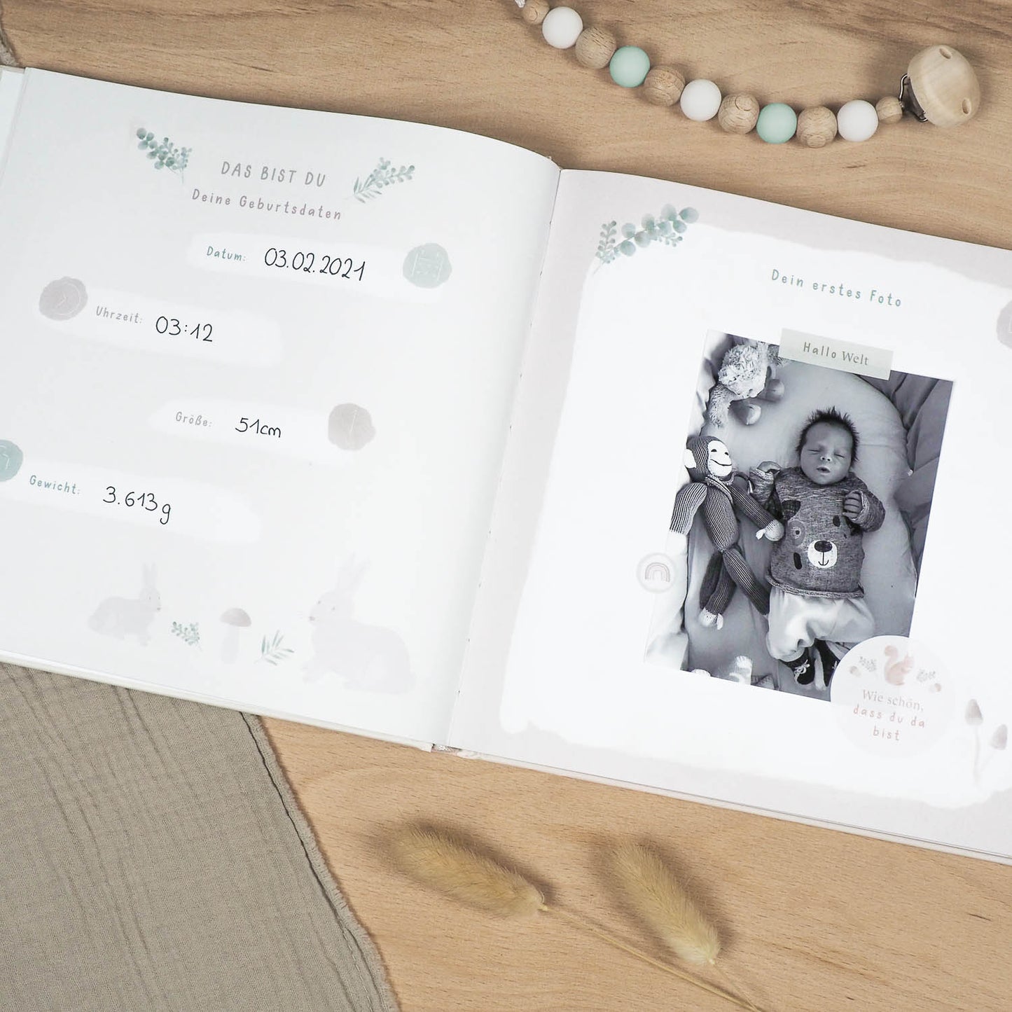 Mintkind Babytagebuch "Dein erstes Lebensjahr" Wald