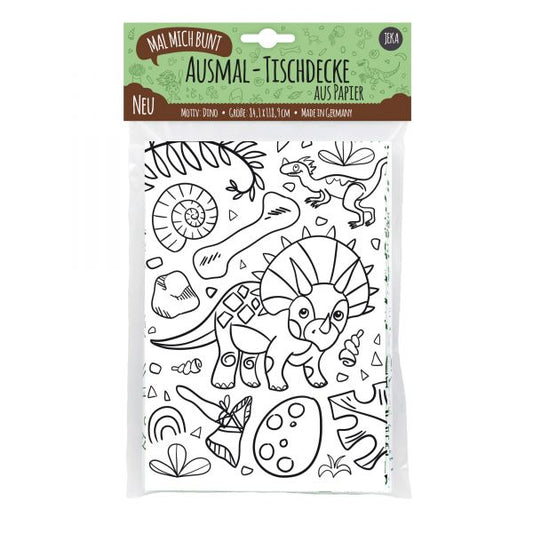 JEKA Ausmal-Tischdecke aus Papier, Dino, grün
