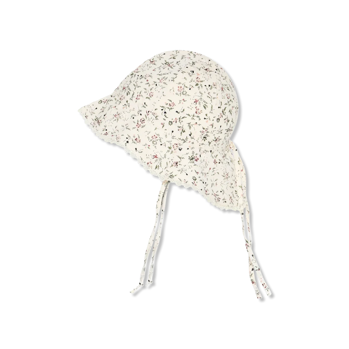 MP Denmark Lottie Summer Hat Sonnenhut, woodrose, beige mit Streublumen