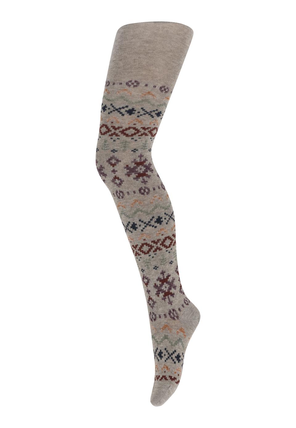 Mp Denmark Anna Tights Light Brown Melange gemustert