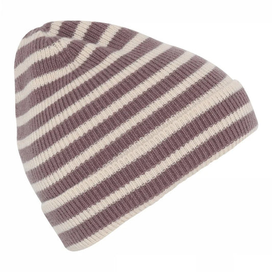 MP Denmark Bergen Mütze, stripe Beanie, grape shake, beige lavendel gestreift