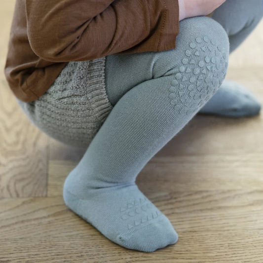 GoBabyGo Krabbelstrumpfhose Dusty Blue, Baumwolle