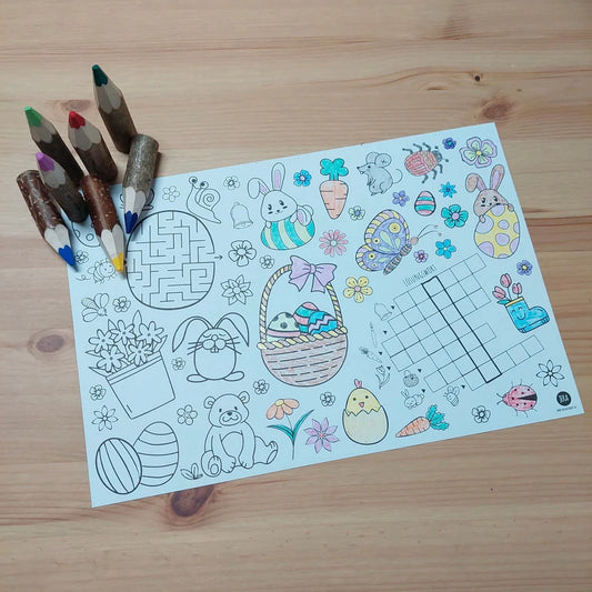 Mal Mich Bunt, Platzsets zum Ausmalen, Ostern 12er Pack