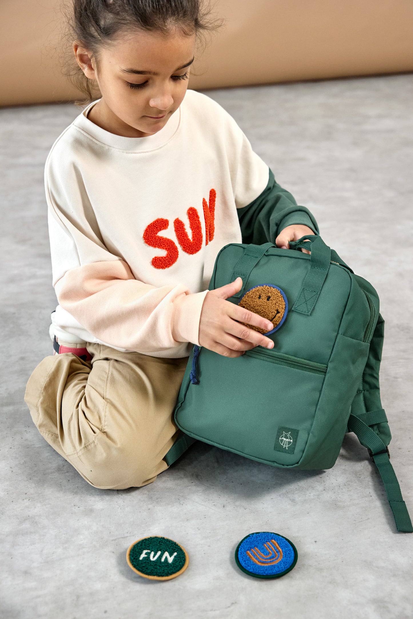 Lässig Rucksack, Mini Square Backpack, Little Gang, Smiley grün