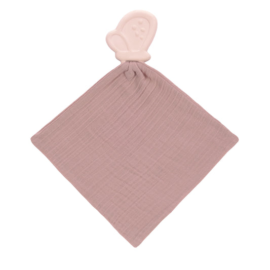 Lässig Schmusetuch mit Beißring Schmetterling rosa