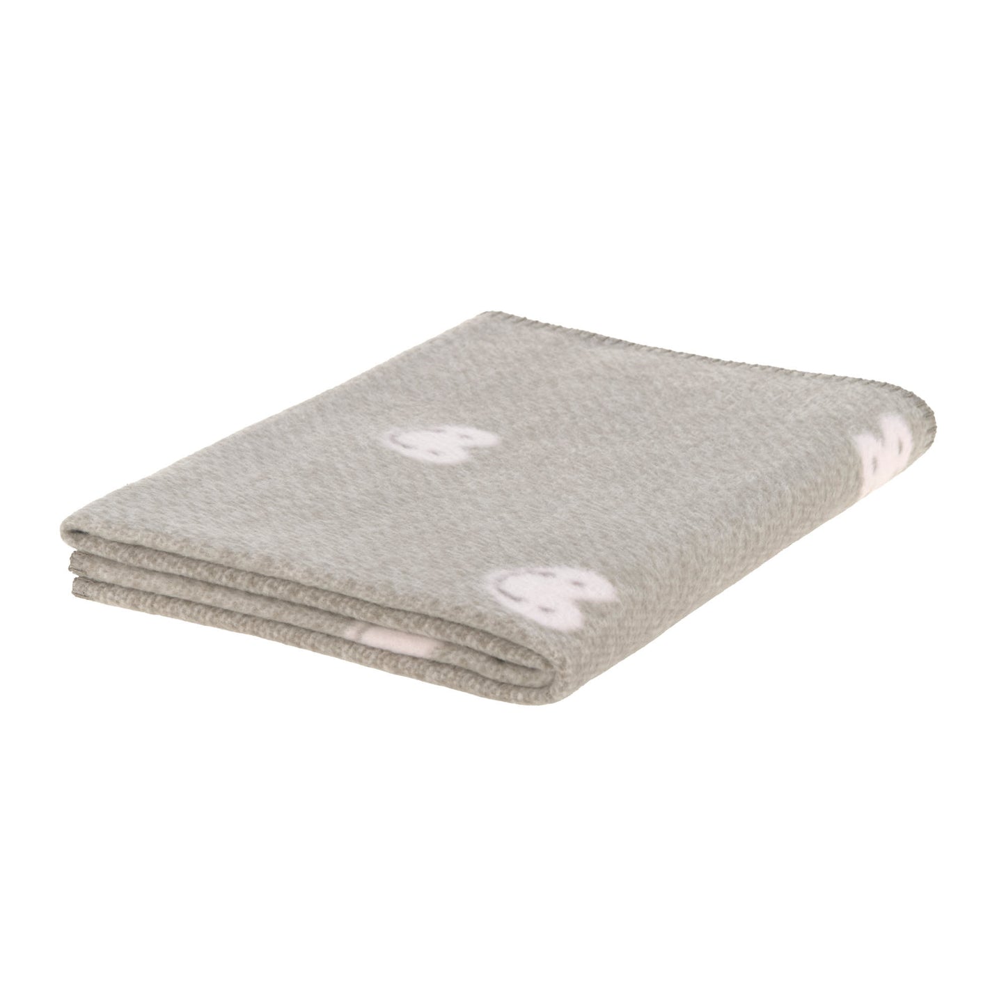 Lässig Babydecke grau rosa mit Herzen, BioBaumwolle