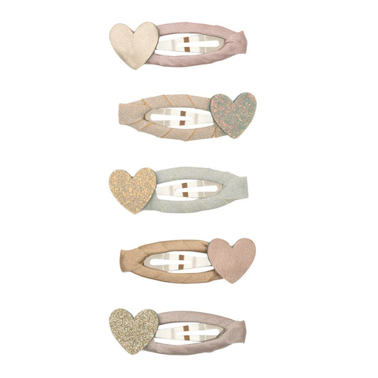 Mimi & Lula Mini Haarspangen, Herz, pastell mit Glitzer, 5er Pack- NEU