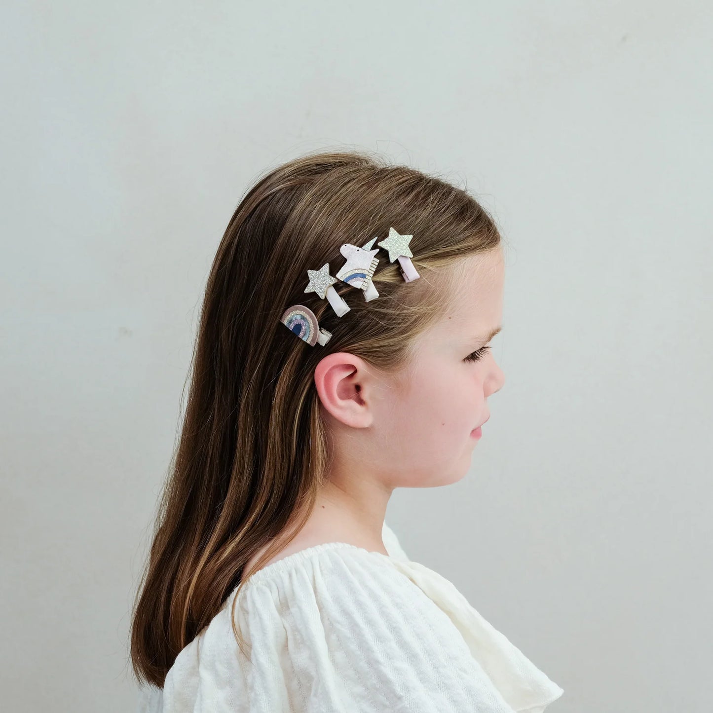 Mimi & Lula Haarclips Einhorn Regenbogen Sterne, 8er Pack