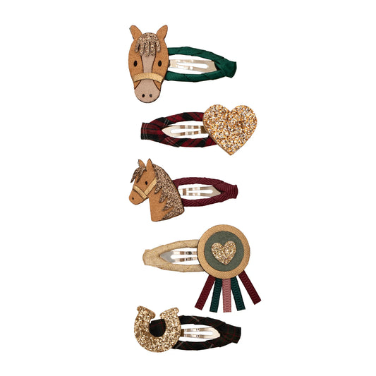 Mimi & Lula Mini-Haarspangen Pferde, 5er Pack