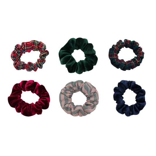 Mimi&Lula Scrunchies 6er-Pack, Weihnachten, kariert