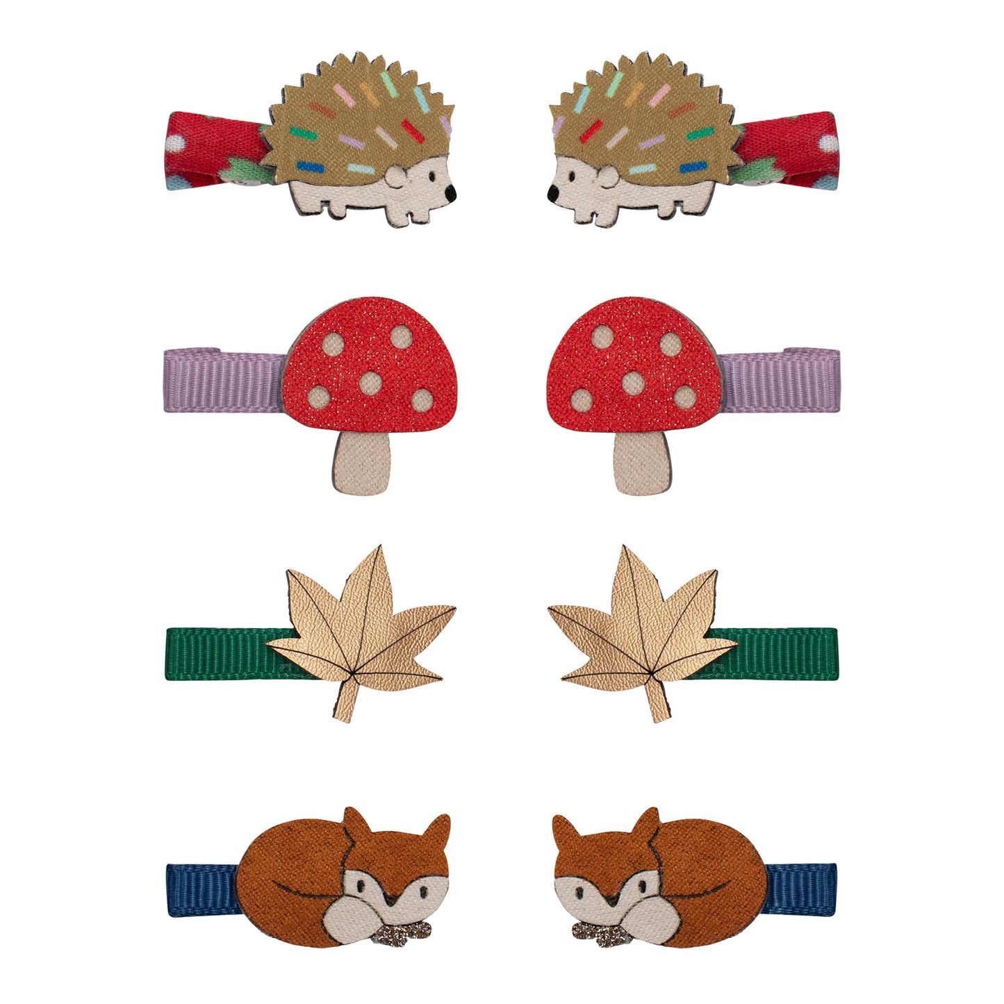 Mimi & Lula Haarclips Igel Fliegenpilz Fuchs, 8er Pack