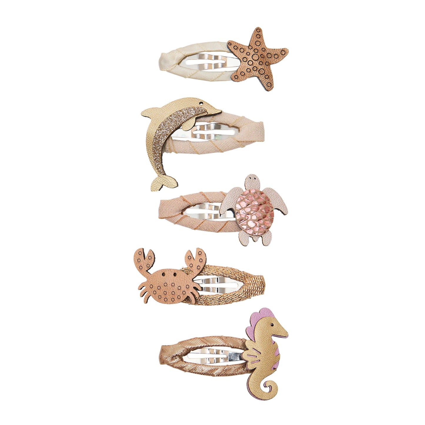 Mimi & Lula Mini Haarspangen, Seestern, Krabbe, Delfin, Seepferdchen, Schildkröte, 5er Pack