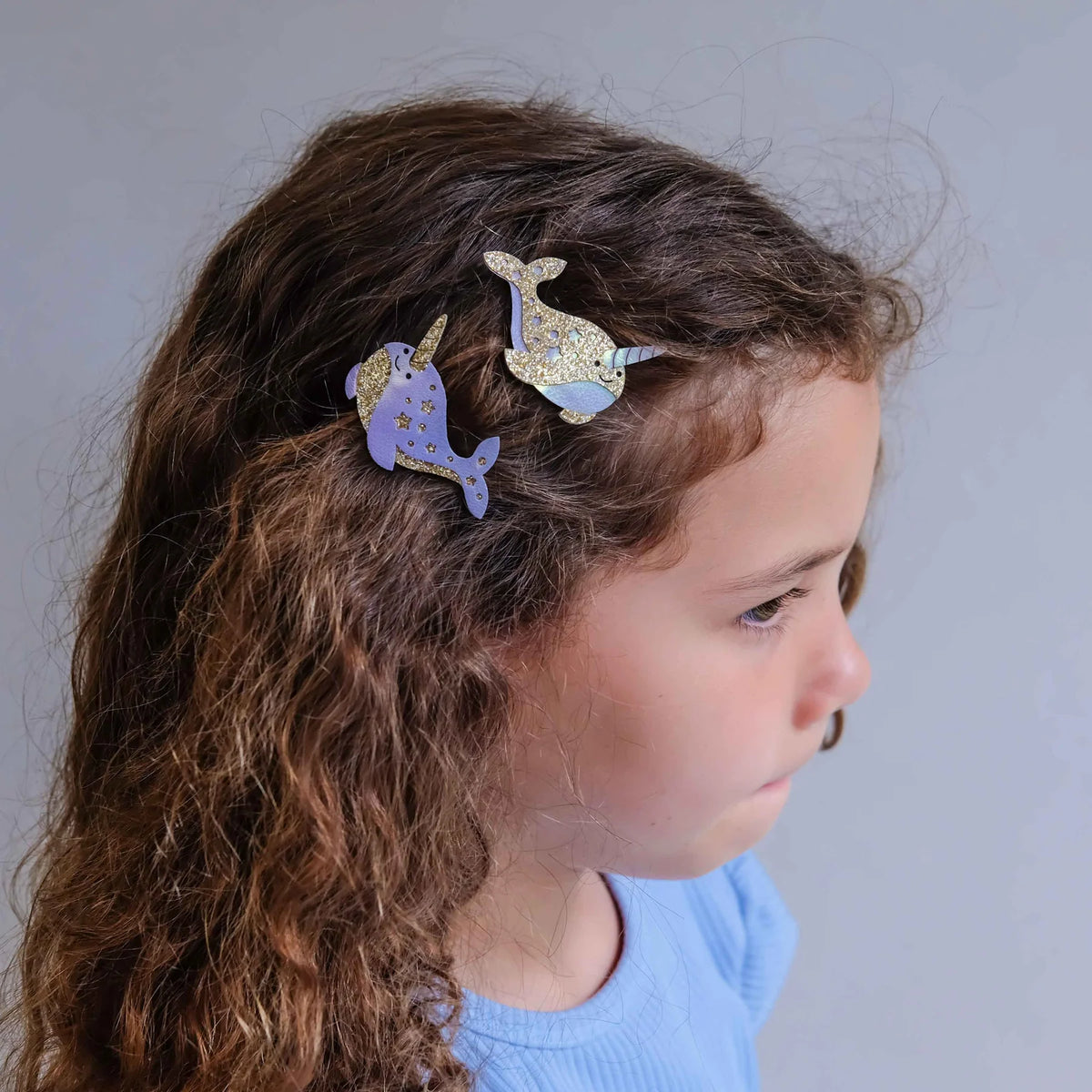 Mimi & Lula Magical Narwhal Hair Clips, Narwal Haarspangen, 2er Pack