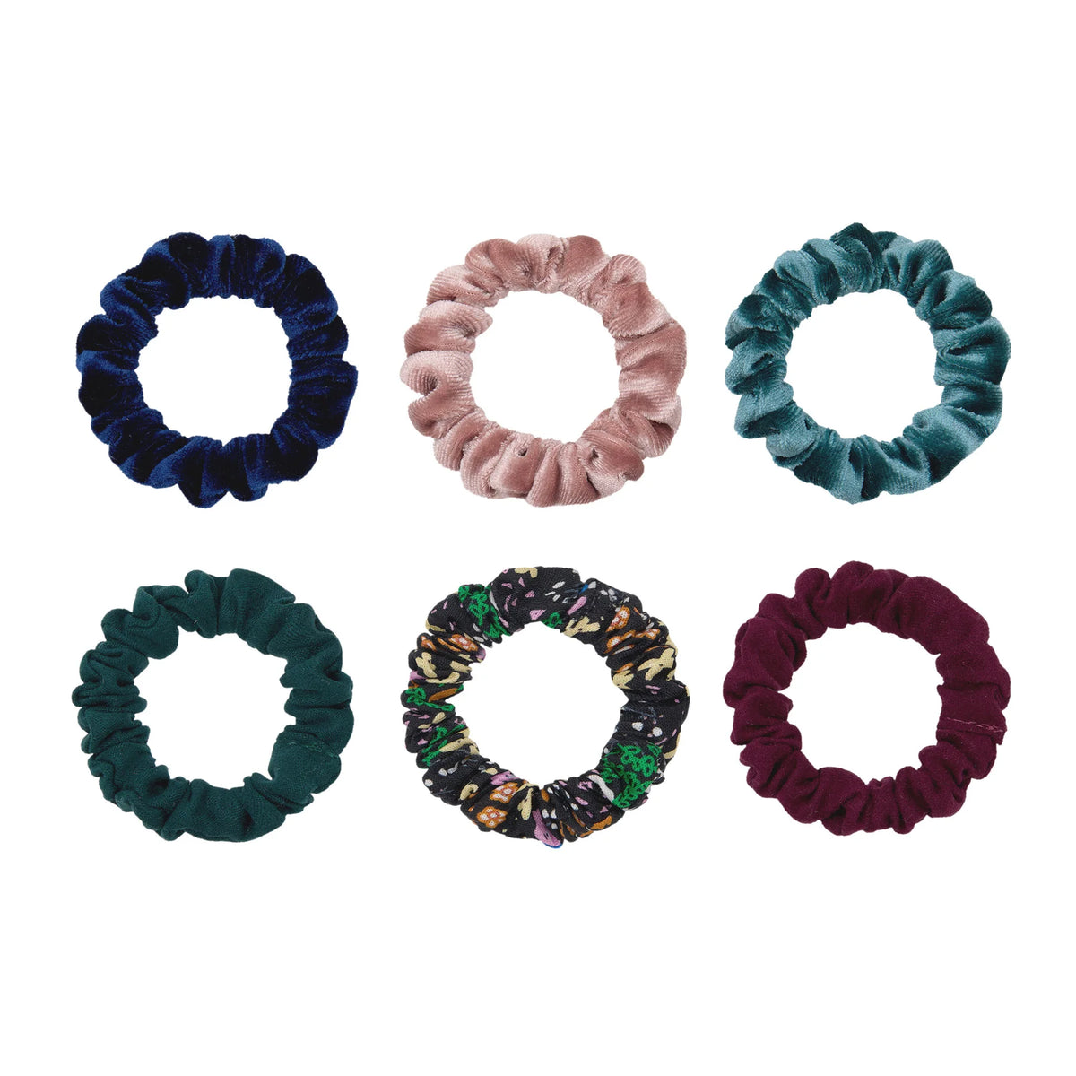 Mimi & Lula Scrunchies Samt, Haargummies, Velvet Floral, 6er Pack