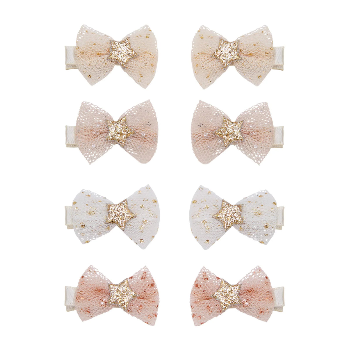 Mimi & Lula Mini-Haarclips Tutu Bow Saloon, Schleifen mit Sternen, 8er Pack