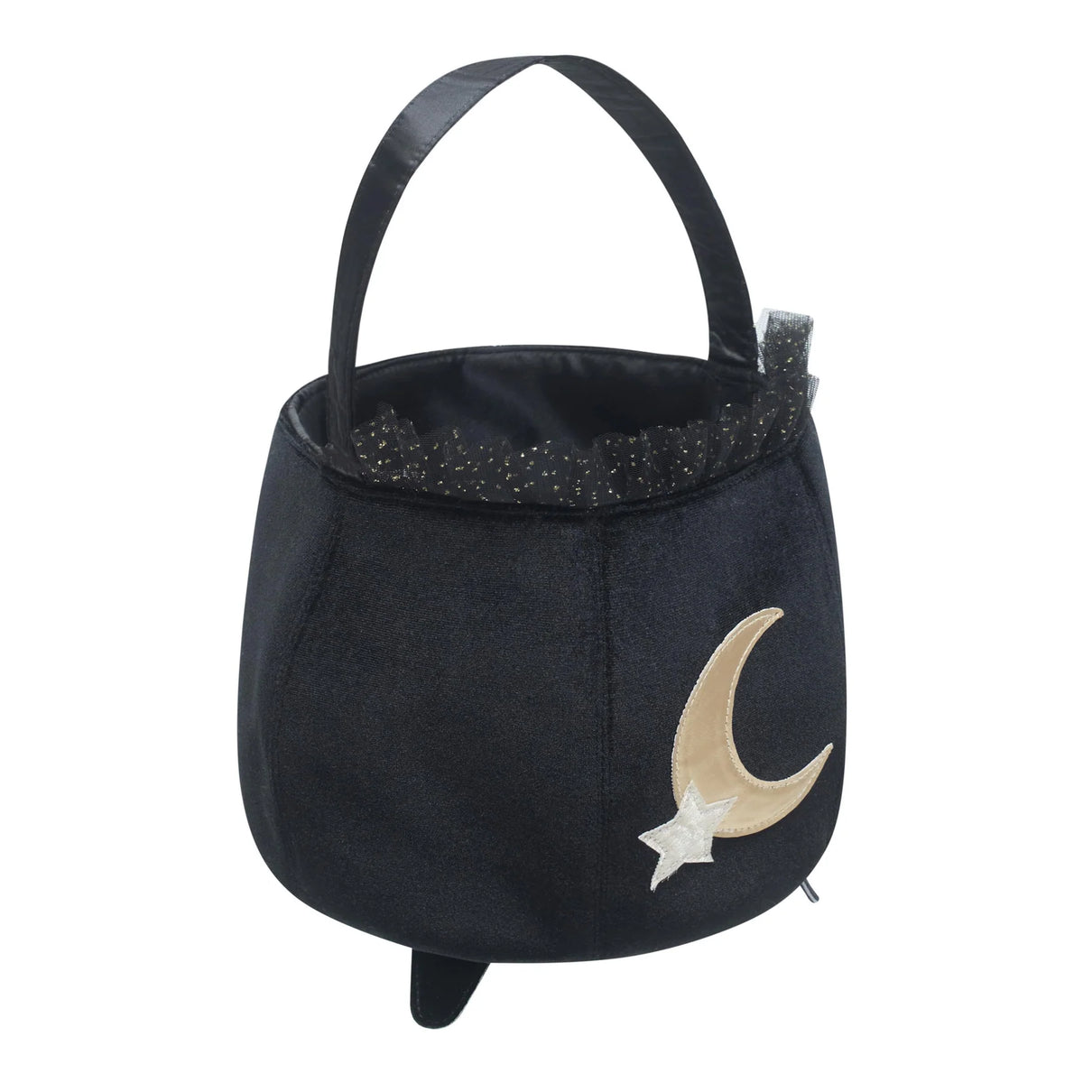 Mimi & Lula Black cauldron trick or treat bag, Korb für Halloween, schwarz, Hexenkessel schwarz