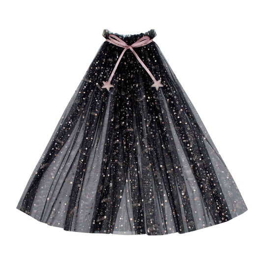 Mimi & Lula Hexenumhang Ethel Hexe schwarz mit goldenen Sternen, Umhang