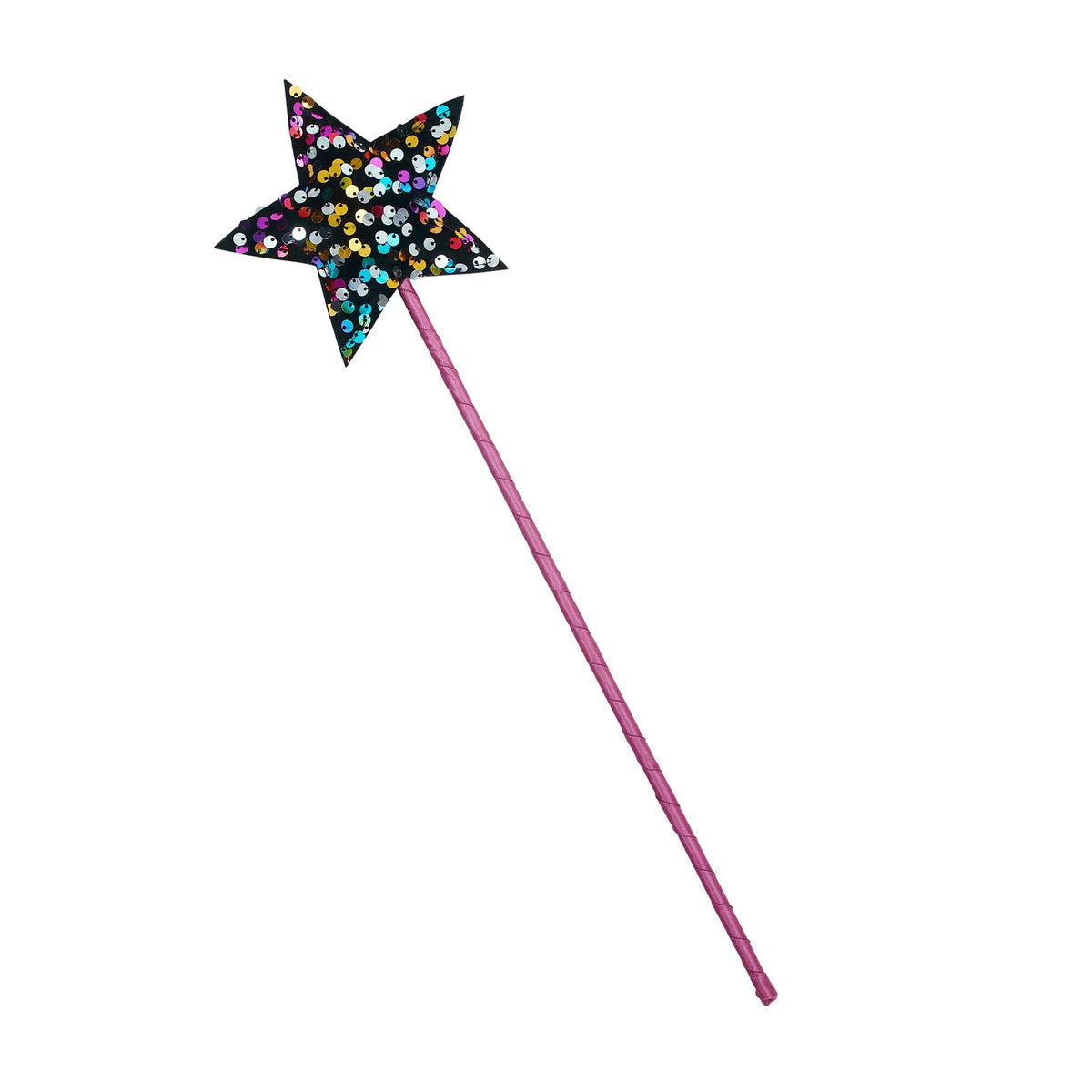 Mimi & Lula Zauberstab mit Pailletten, schwarz mit rosa Stab, Dazzle sequin wand