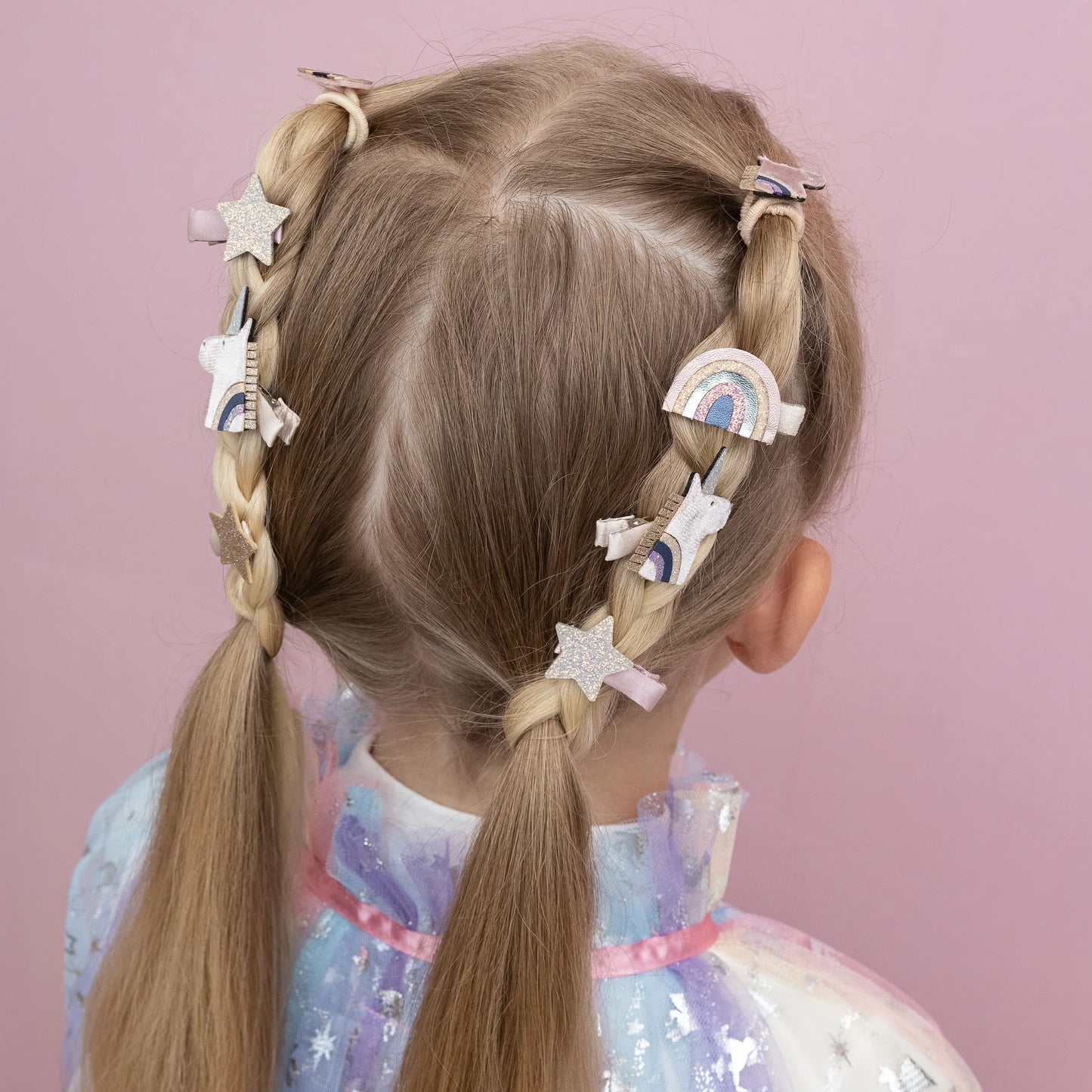 Mimi & Lula Haarclips Einhorn Regenbogen Sterne, 8er Pack