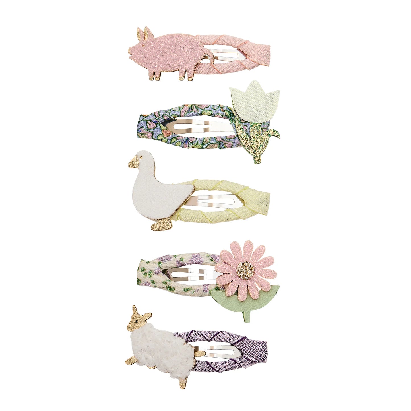 Mimi & Lula Mini Haarspangen, Schwein, Tulpe, Gans, Schaf, 5er Pack