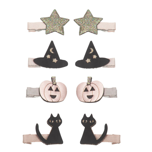 Mimi & Lula Spooky Mini Clips, Haarspangen, Kürbis, Katze, Hut