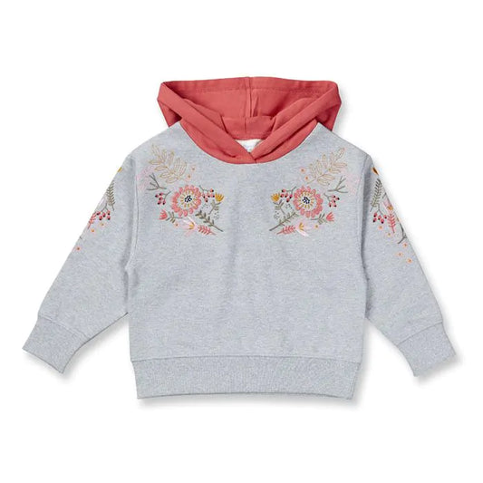 Sense Organics Duana Sweatshirt Hoodie Grey Melange/ Pale Strawberry