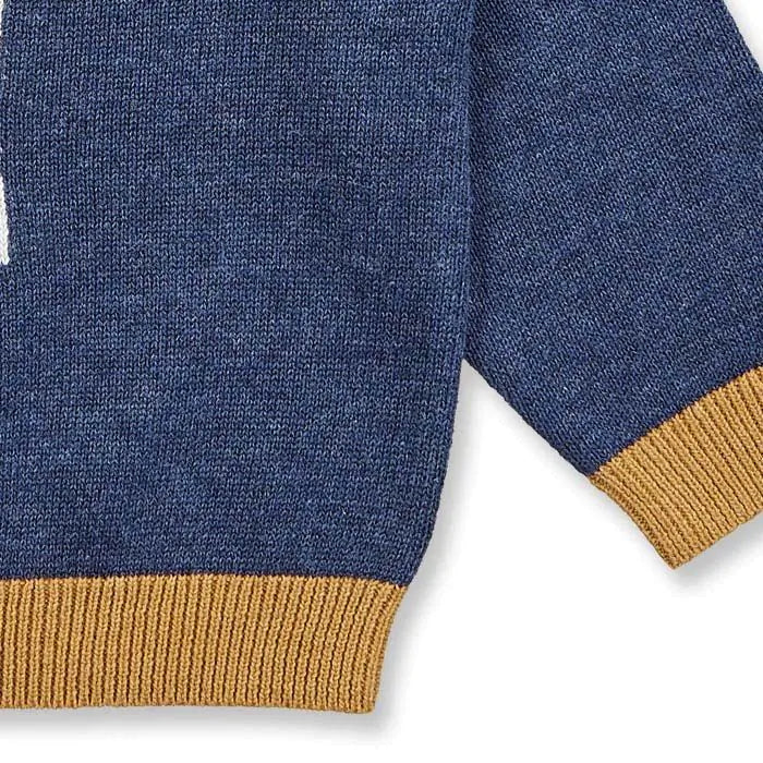 Sense Organic Victor Baby Strickpullover mit Hund dunkelblau