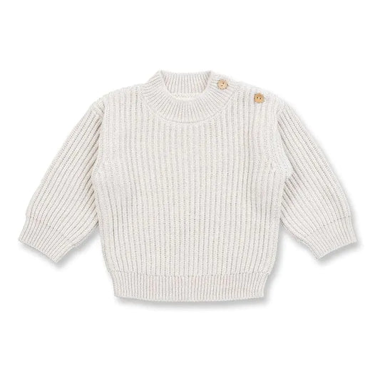 Sense Organics Varuny Strickpullover Knitted Baby Sweater Oatmeal