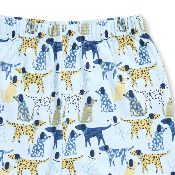 Sense Organics Schlafanzug Long John Retro Terry Pyjama retro dogs blau