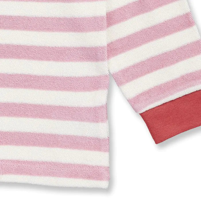 Sense Organics Schlafanzug Long John Retro Terry Pyjama pink stripes tree