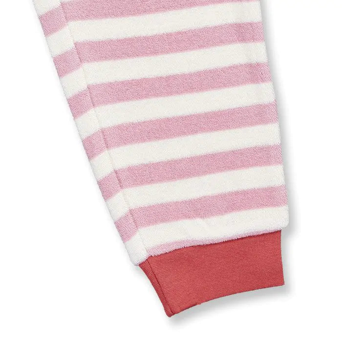 Sense Organics Schlafanzug Long John Retro Terry Pyjama pink stripes tree
