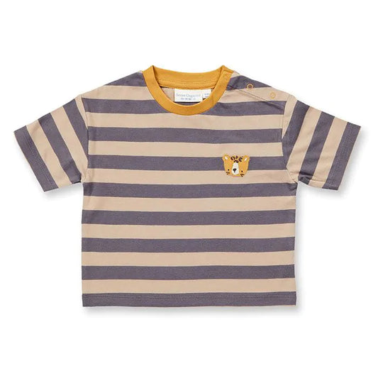 Sense Organics T-Shirt Anton Baby anthracite sand stripes Leo