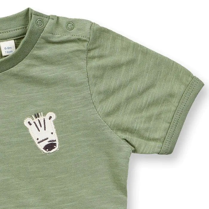 Sense Organics T-Shirt  Baby Tamo Olive Zebra
