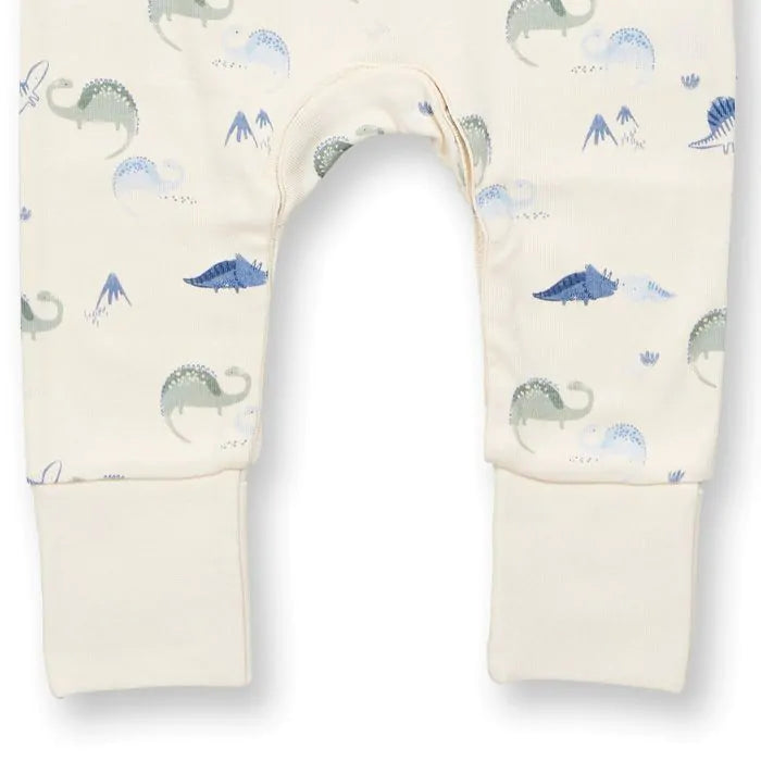 Sense Organics Tona Baby Romper Body, Dinos Offwhite