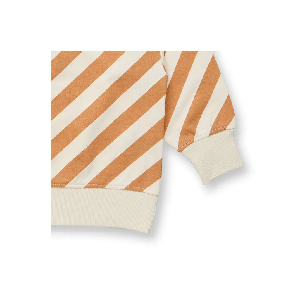 Sense Organics Dari Sweatshirt caramel stripes + Slogan Sun