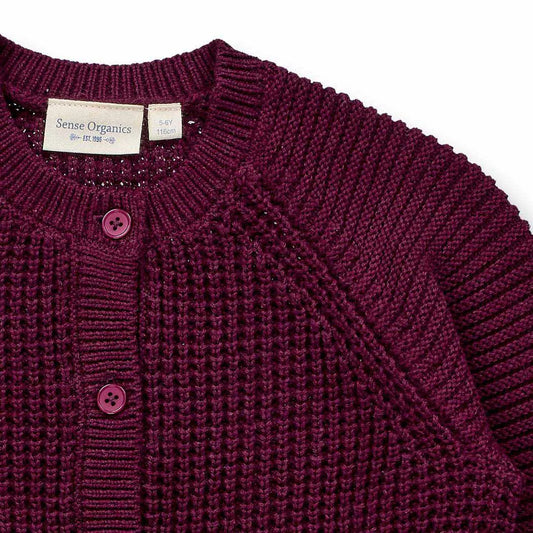 Sense Organics Strickcardigan Tulia Knitted Cardigan Bordeaux Melange