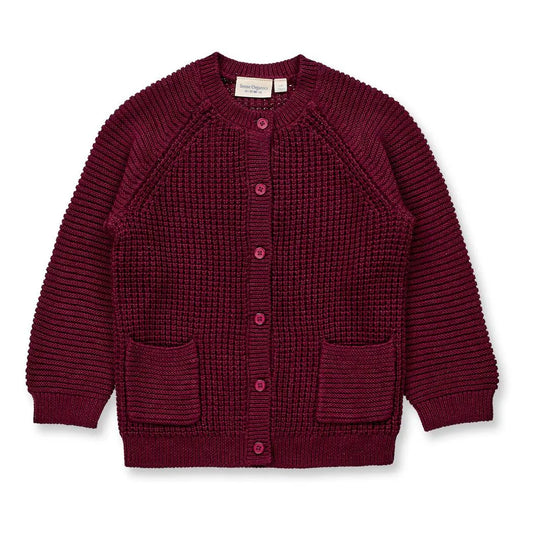 Sense Organics Strickcardigan Tulia Knitted Cardigan Bordeaux Melange