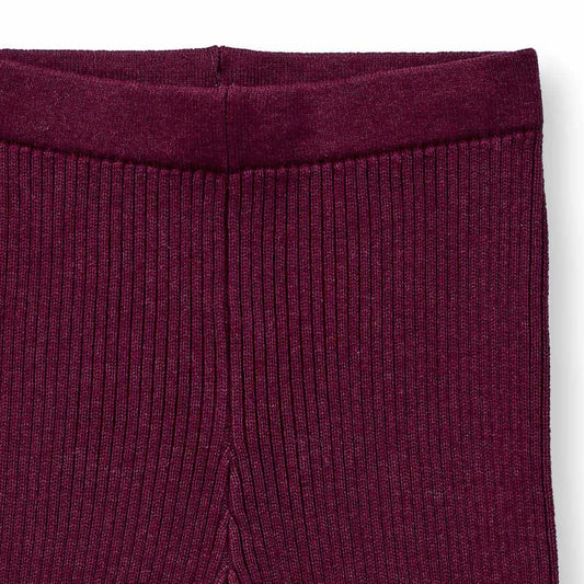 Sense Organics Yuma Knitted Leggings, Strickleggings gerippt, bordeaux melange