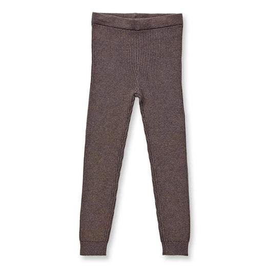 Sense Organics Yuma Knitted Leggings, Strickleggings gerippt, brown melange, braun