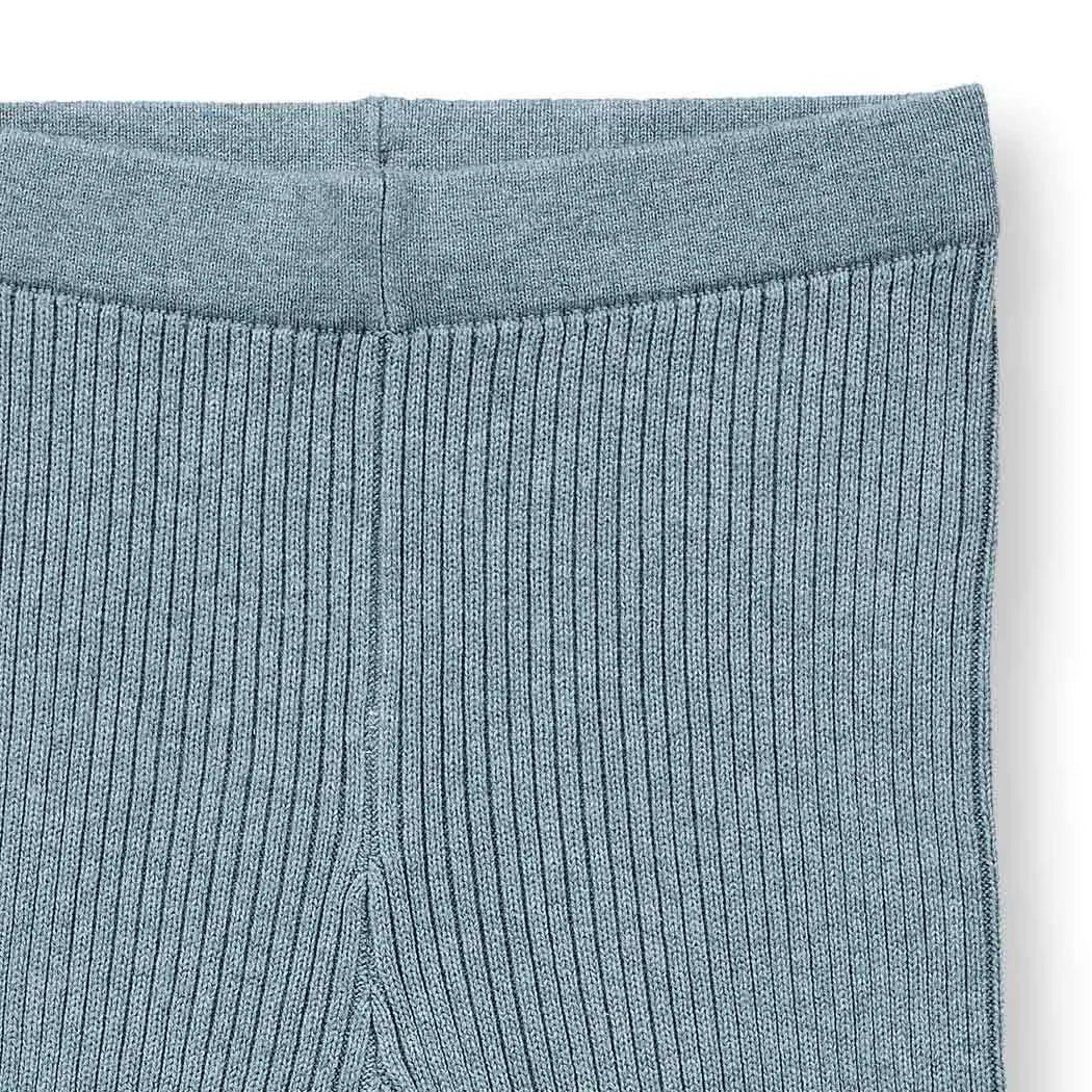 Sense Organics Yuma Knitted Leggings, Strickleggings gerippt, sage melange, graunlau