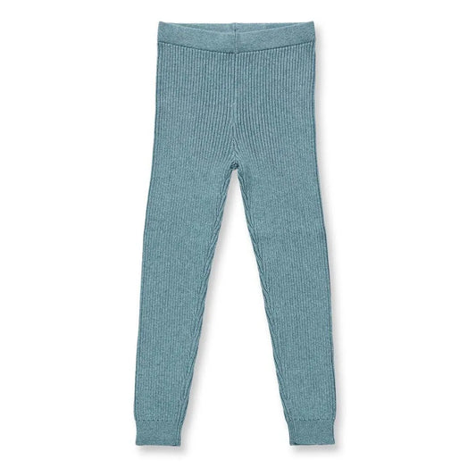 Sense Organics Yuma Knitted Leggings, Strickleggings gerippt, sage melange, graunlau