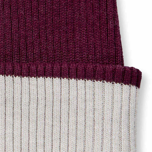 Sense Organics Moko Knitted Hat, Strickmütze, Bordeaux Melange + Cream