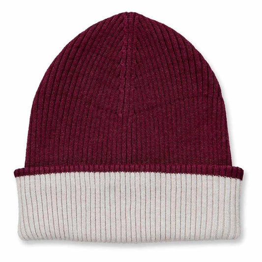 Sense Organics Moko Knitted Hat, Strickmütze, Bordeaux Melange + Cream