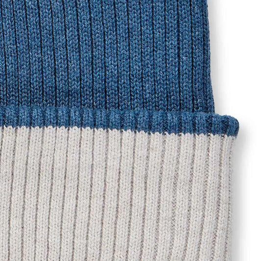 Sense Organics Moko Knitted Hat, Strickmütze, Teal Melange + Cream