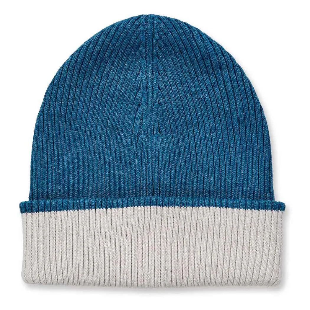 Sense Organics Moko Knitted Hat, Strickmütze, Teal Melange + Cream