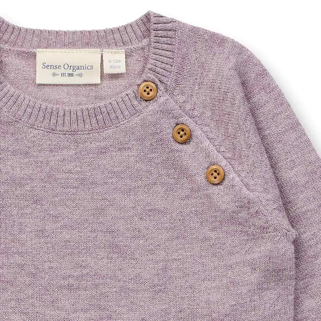Sense Organics Siroo Baby Knitted Sweater, Wollpullover, mauve melange, Pullover