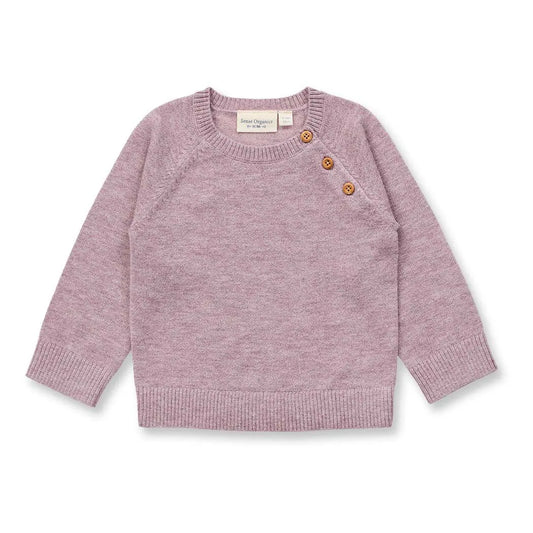 Sense Organics Siroo Baby Knitted Sweater, Wollpullover, mauve melange, Pullover